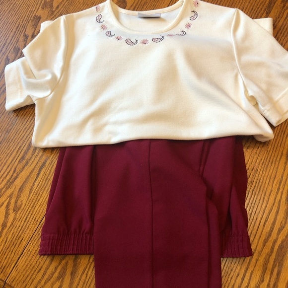 Vintage 1990s Jantzen Classic 2 Piece Pants Top Set - Picture 6 of 10